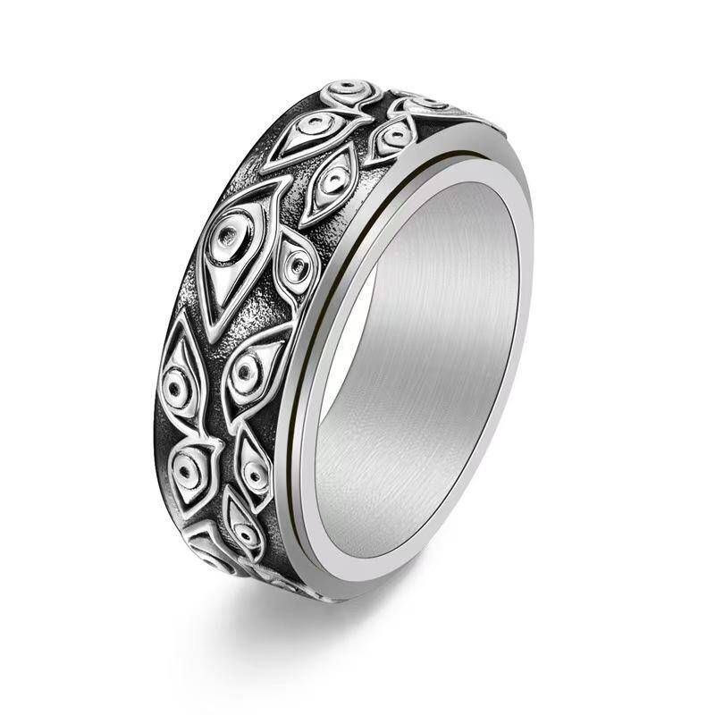 Unisex Chain Design Stainless Steel Band Finger Ring - Minimalist Metal