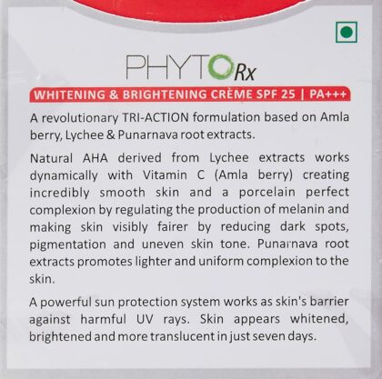 Lotus Professional Phyto Rx Whitening And Brightening Creme, SPF 25 PA+++, 50g